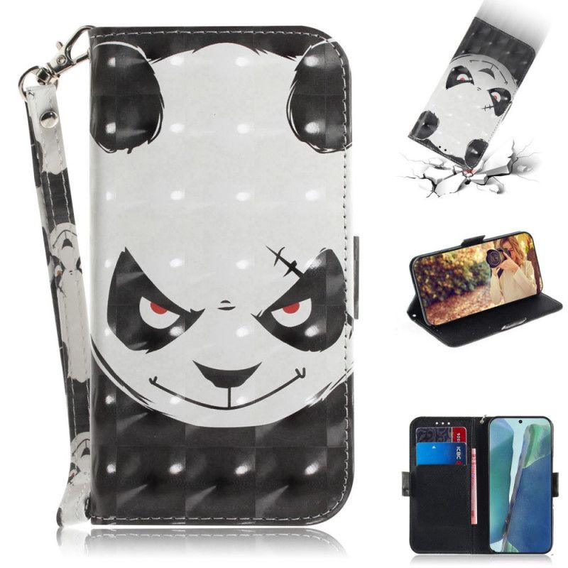 Etui Folio Samsung Galaxy Note 20 Wściekła Panda Ze Stringami