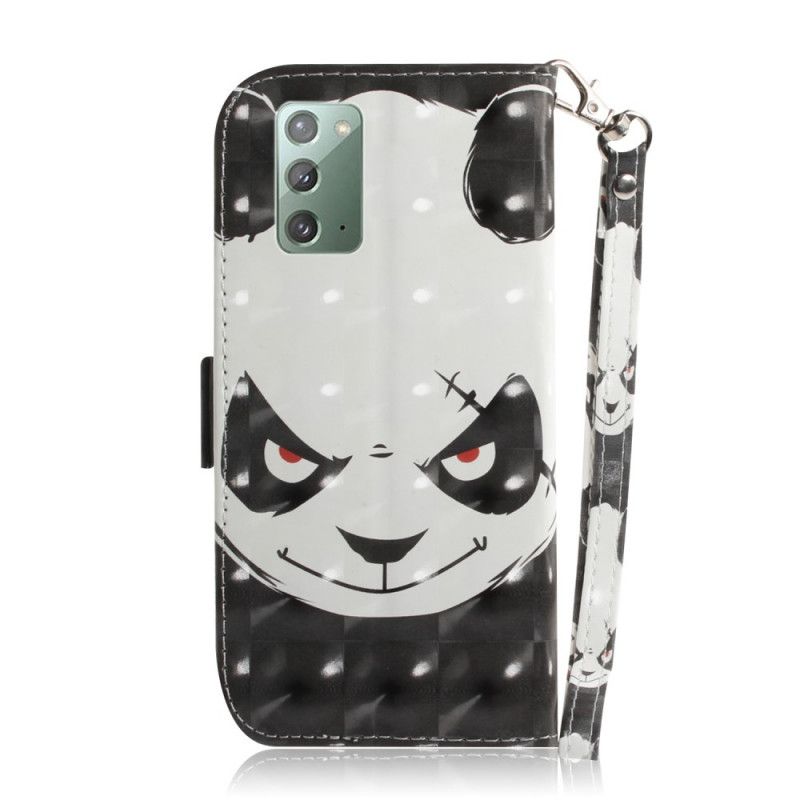 Etui Folio Samsung Galaxy Note 20 Wściekła Panda Ze Stringami