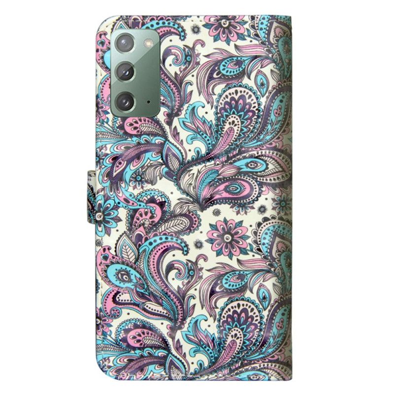 Etui Folio Samsung Galaxy Note 20 Wzorzyste Kwiaty Etui Ochronne