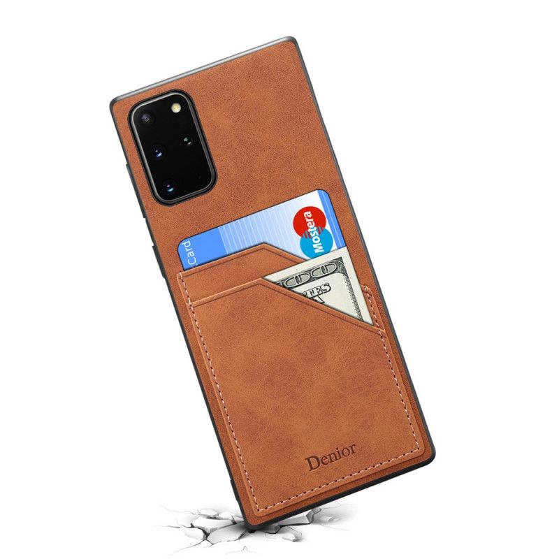 Etui Samsung Galaxy Note 20 Czerwony Czarny Denior Z Podwójną Kieszenią Na Kartę Etui Ochronne