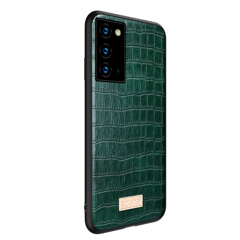 Etui Samsung Galaxy Note 20 Czerwony Czarny Efekt Skóry Krokodyla Sulada Etui Ochronne