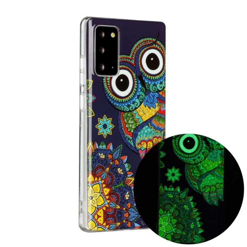 Etui Samsung Galaxy Note 20 Fluorescencyjna Sowa Mandala