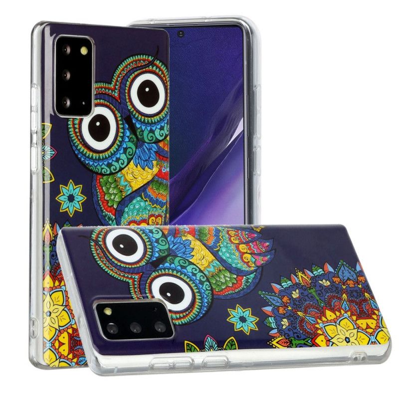 Etui Samsung Galaxy Note 20 Fluorescencyjna Sowa Mandala