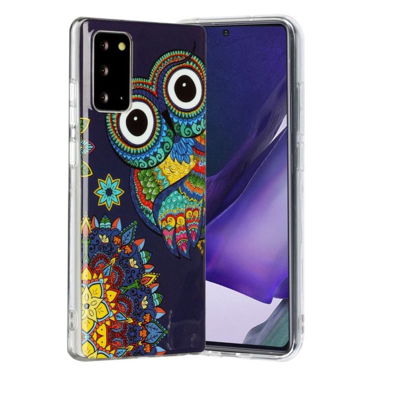 Etui Samsung Galaxy Note 20 Fluorescencyjna Sowa Mandala