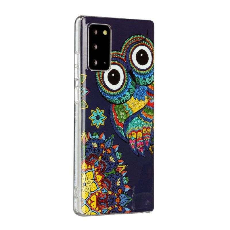 Etui Samsung Galaxy Note 20 Fluorescencyjna Sowa Mandala