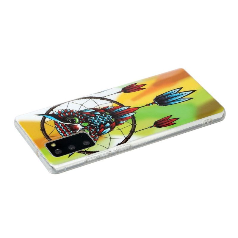 Etui Samsung Galaxy Note 20 Fluorescencyjny Łapacz Snów Sowy Etui Ochronne