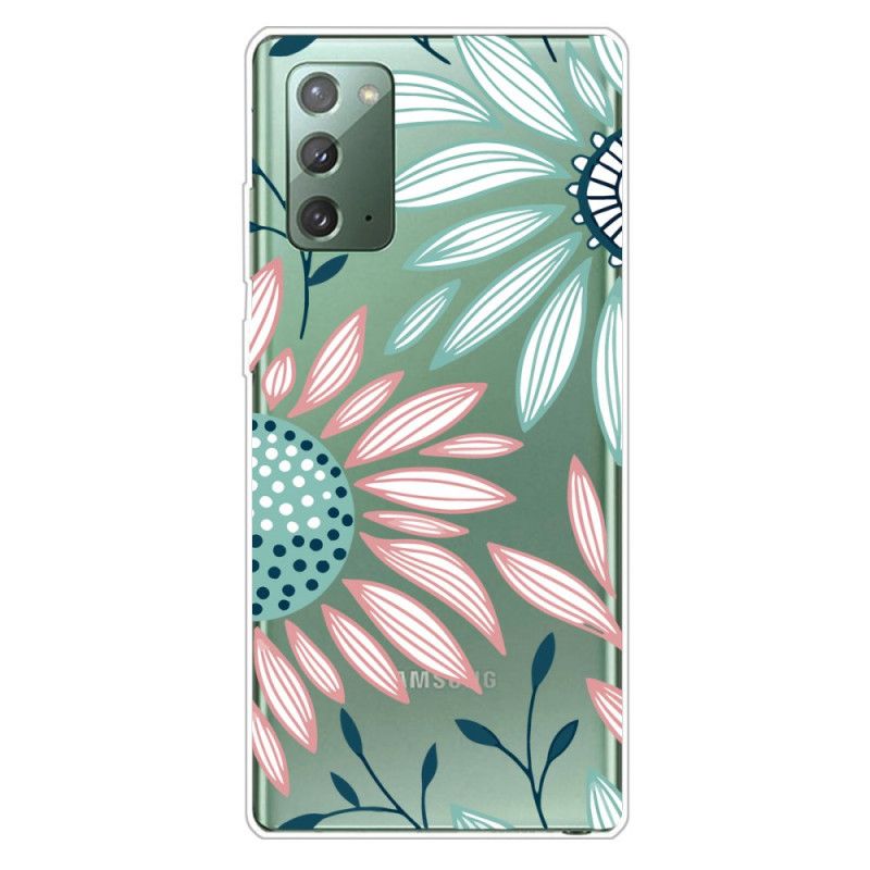 Etui Samsung Galaxy Note 20 Przezroczysty Kwiat Etui Ochronne