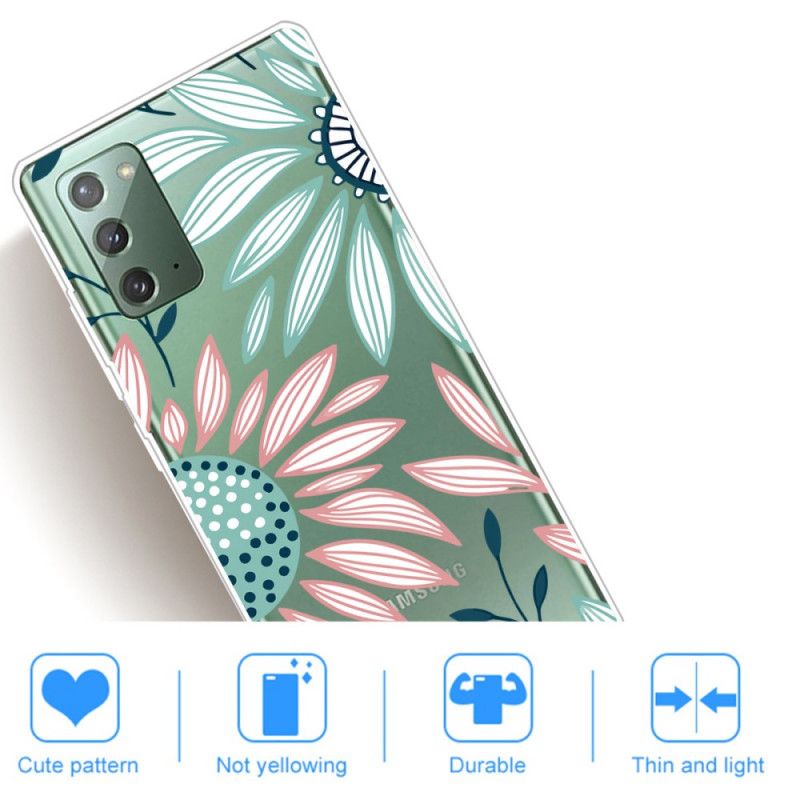 Etui Samsung Galaxy Note 20 Przezroczysty Kwiat Etui Ochronne