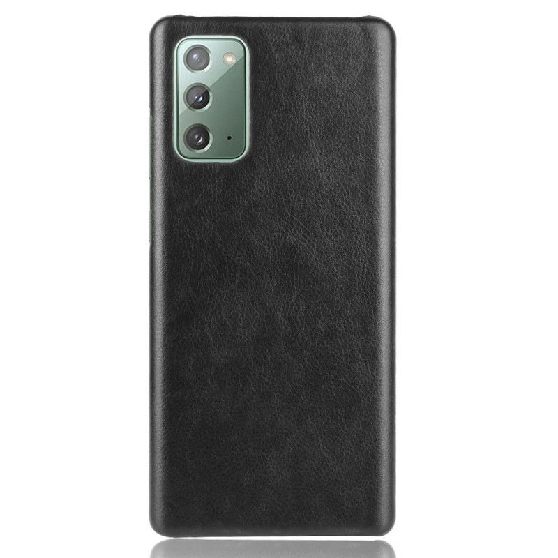 Etui Samsung Galaxy Note 20 Szary Czarny Efekt Skóry Liczi