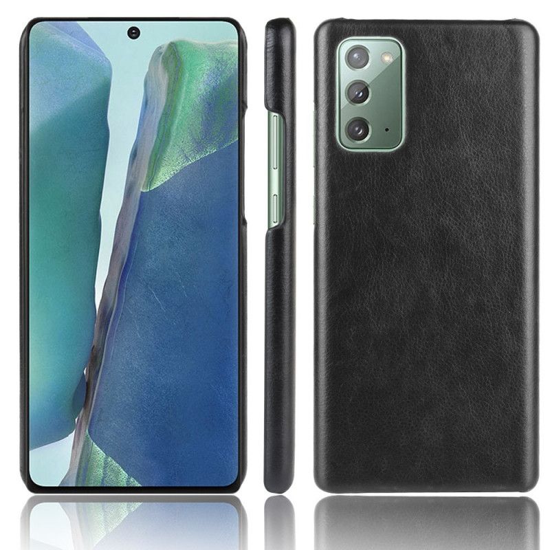 Etui Samsung Galaxy Note 20 Szary Czarny Efekt Skóry Liczi