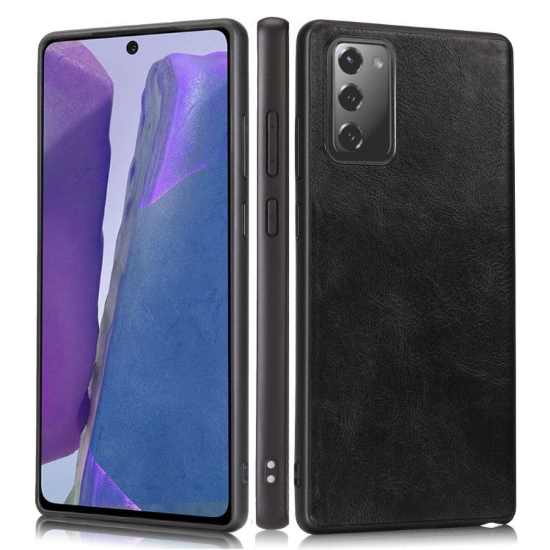 Etui Samsung Galaxy Note 20 Szary Czarny Elegancki Efekt Skóry