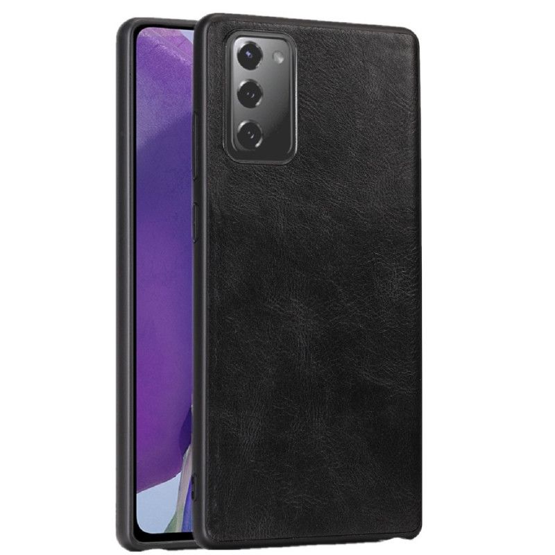 Etui Samsung Galaxy Note 20 Szary Czarny Elegancki Efekt Skóry