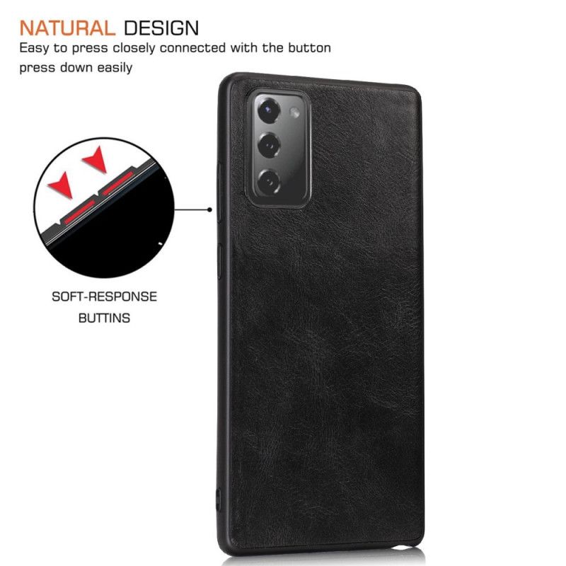 Etui Samsung Galaxy Note 20 Szary Czarny Elegancki Efekt Skóry