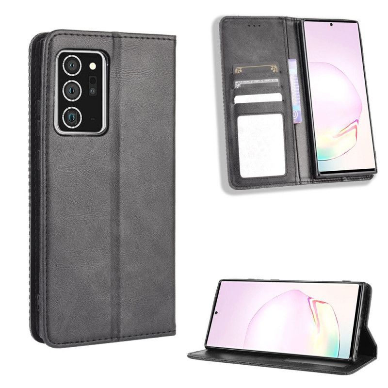 Flip Kotelot Samsung Galaxy Note 20 Czerwony Czarny Etui na Telefon Stylizowany Efekt Skóry W Stylu Vintage