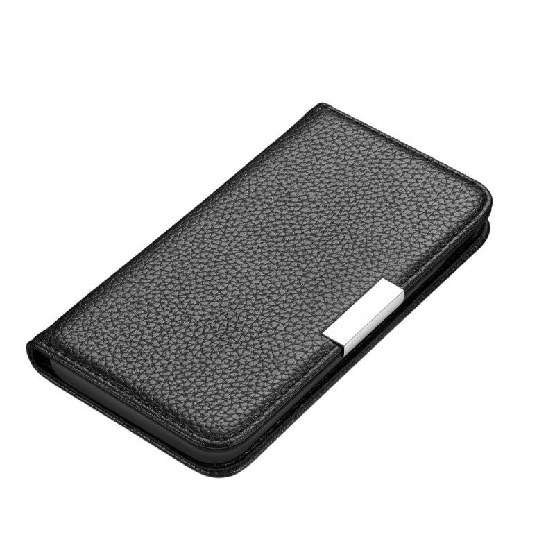 Flip Kotelot Samsung Galaxy Note 20 Szary Czarny Ultra Elegancka Imitacja Skóry Liczi Etui Ochronne