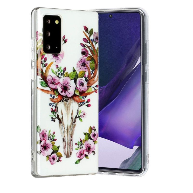 Futerały Samsung Galaxy Note 20 Etui na Telefon Fluorescencyjny Łoś Kwitnący