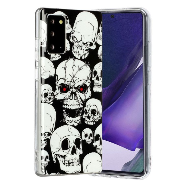 Futerały Samsung Galaxy Note 20 Etui na Telefon Uwaga Fluorescencyjne Czaszki