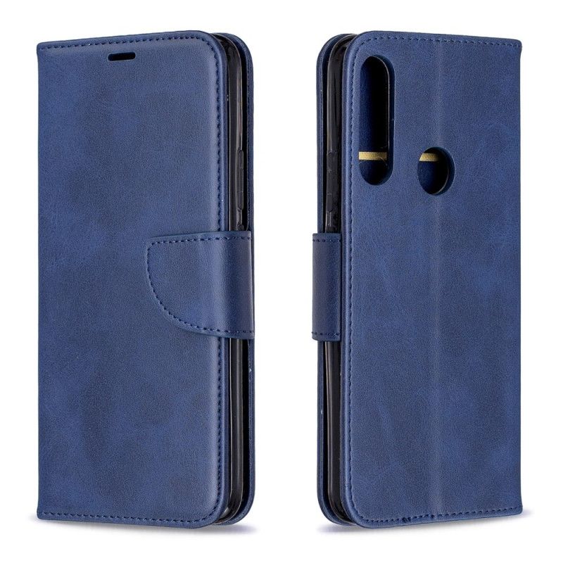 Etui Folio Huawei P Smart Z Czerwony Czarny Efekt Skóry Premium Z Paskiem Etui Ochronne