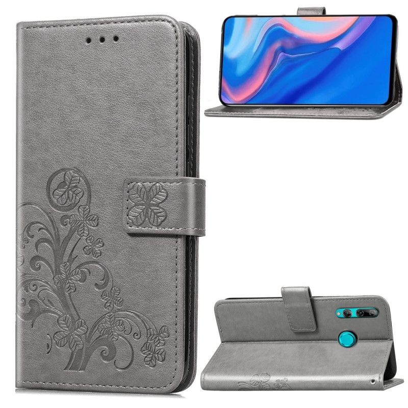 Etui Folio Huawei P Smart Z Magenta Szary Książę W Kapeluszu Z Kwiatowym Nadrukiem Etui Ochronne