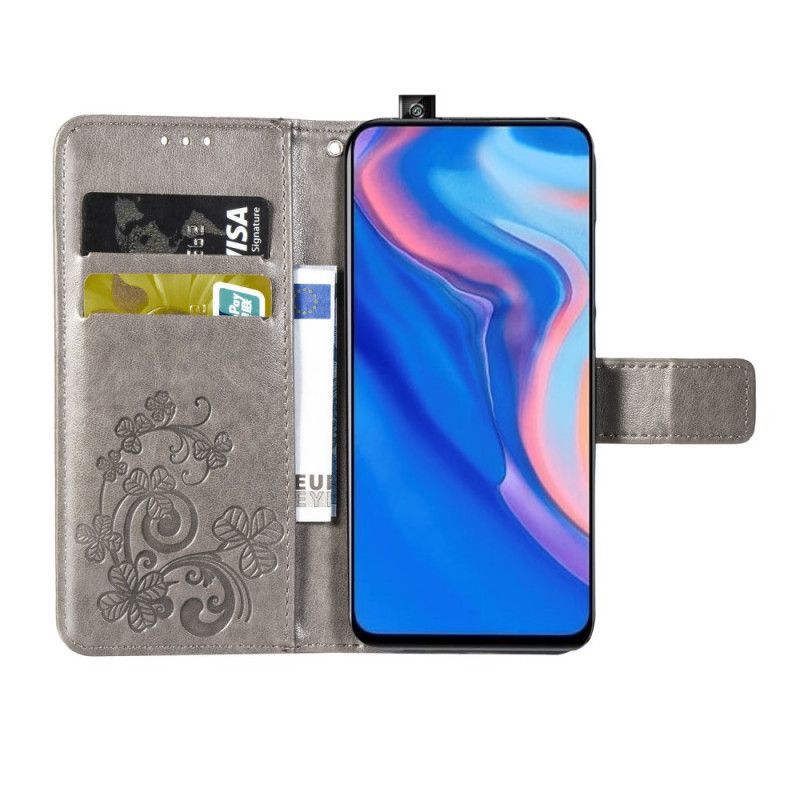 Etui Folio Huawei P Smart Z Magenta Szary Książę W Kapeluszu Z Kwiatowym Nadrukiem Etui Ochronne