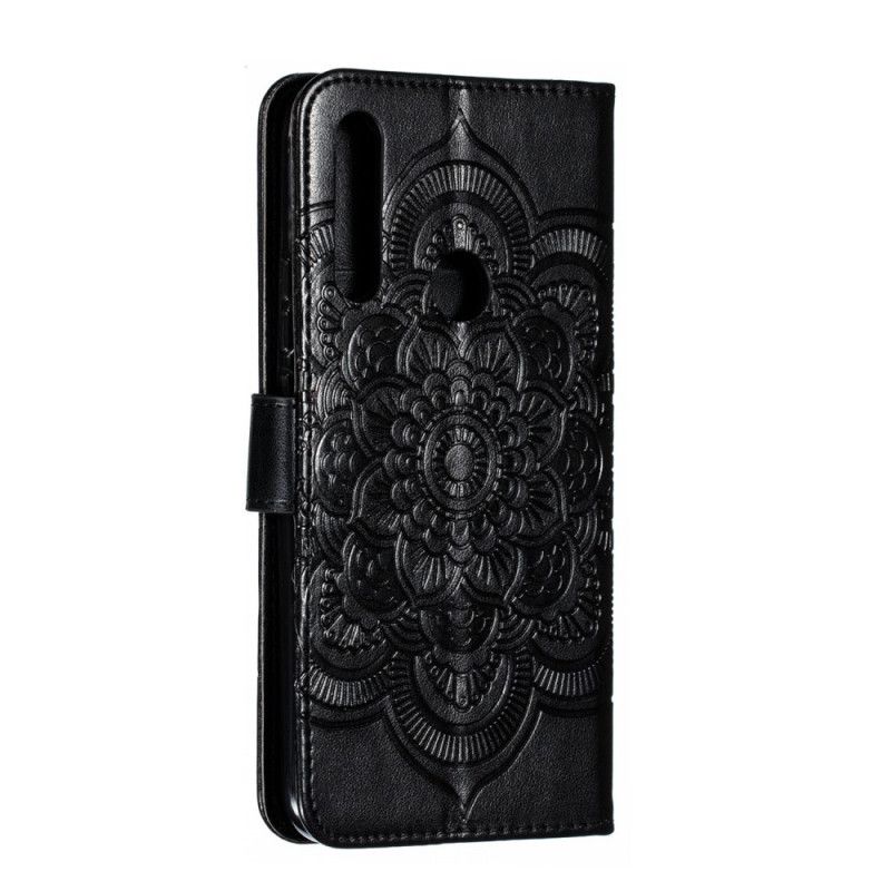 Etui Folio Huawei P Smart Z Szary Czarny Cała Mandala Ze Stringami Etui Ochronne