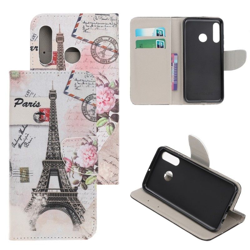 Etui Folio Huawei P Smart Z Wieża Eiffla W Stylu Retro Etui Ochronne