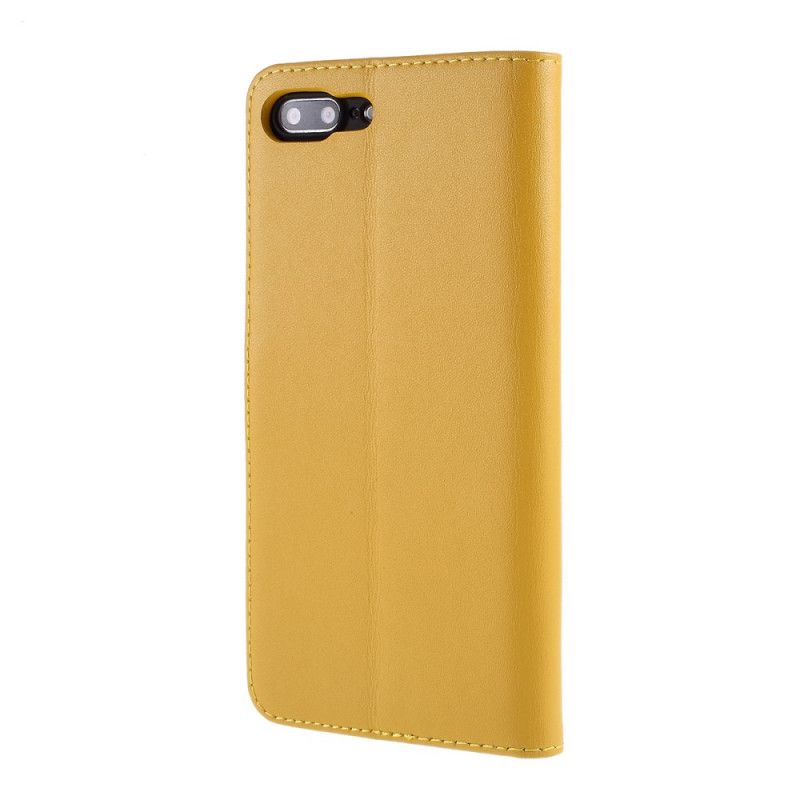 Etui Folio iPhone 7 Plus / 8 Plus Biały Czarny Skóra Naturalna W Kolorze Etui Ochronne