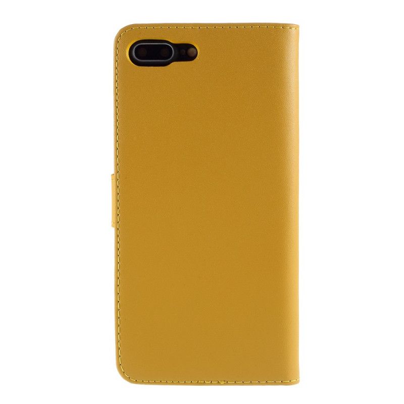 Etui Folio iPhone 7 Plus / 8 Plus Biały Czarny Skóra Naturalna W Kolorze Etui Ochronne