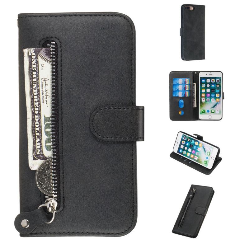 Etui Folio iPhone 7 Plus / 8 Plus Czerwony Czarny Portmonetka W Stylu Vintage Etui Ochronne