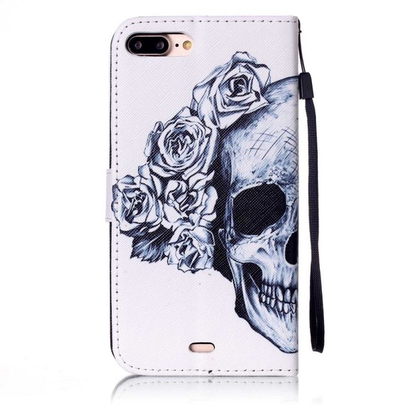 Etui Folio iPhone 7 Plus / 8 Plus Kwiatowa Czaszka Etui Ochronne