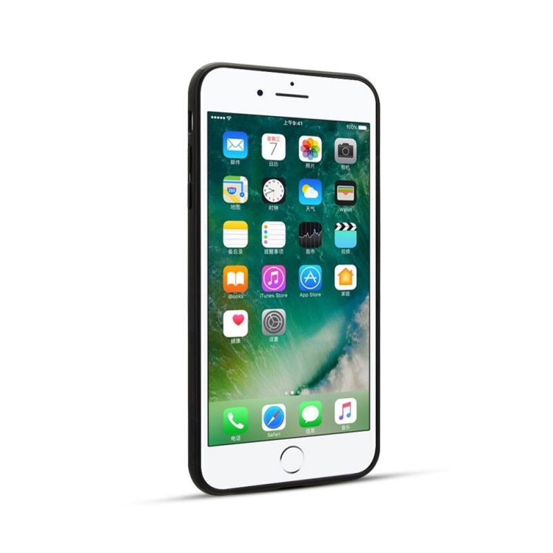 Etui iPhone 7 Plus / 8 Plus Czarny Prawdziwa Skóra Liczi Etui Ochronne