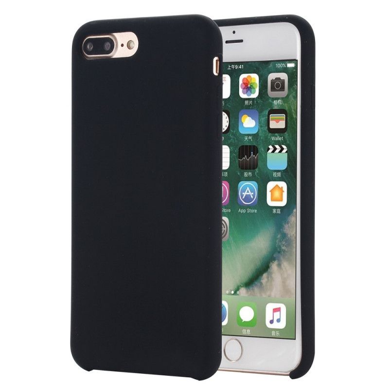 Etui iPhone 7 Plus / 8 Plus Czerwony Czarny Płynny Silikon