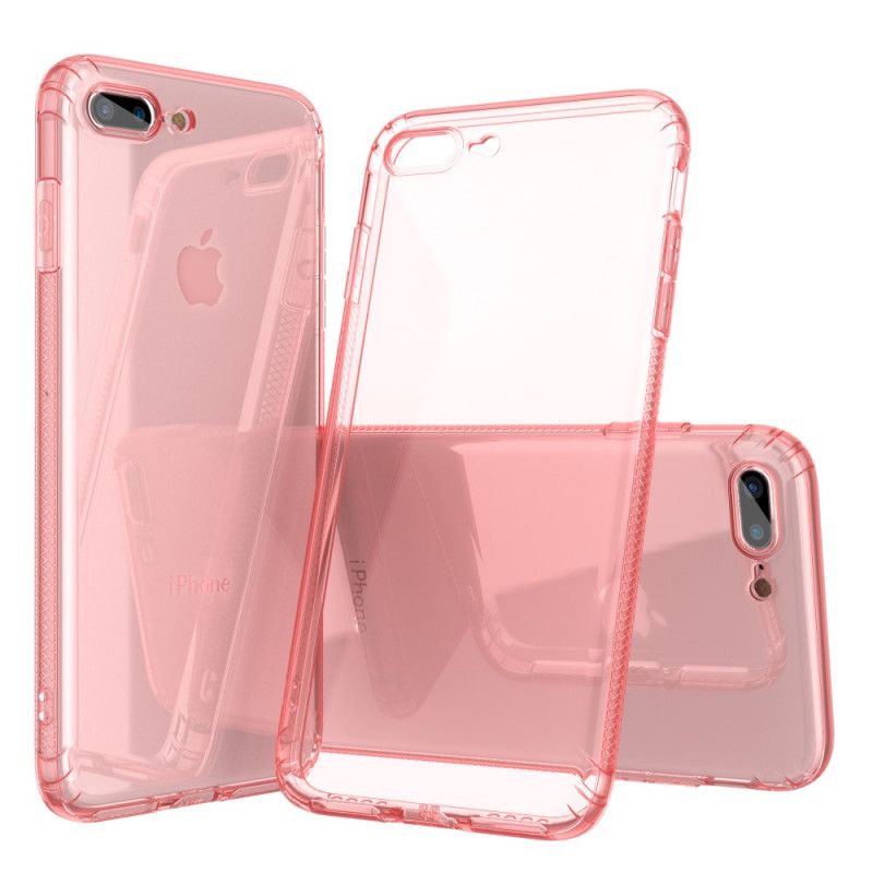 Etui iPhone 7 Plus / 8 Plus Przezroczysty Czarny Przezroczyste Poduszki Ochronne Leeu