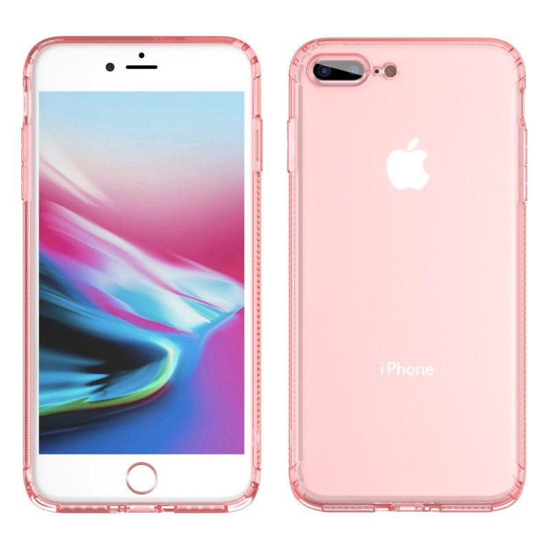 Etui iPhone 7 Plus / 8 Plus Przezroczysty Czarny Przezroczyste Poduszki Ochronne Leeu