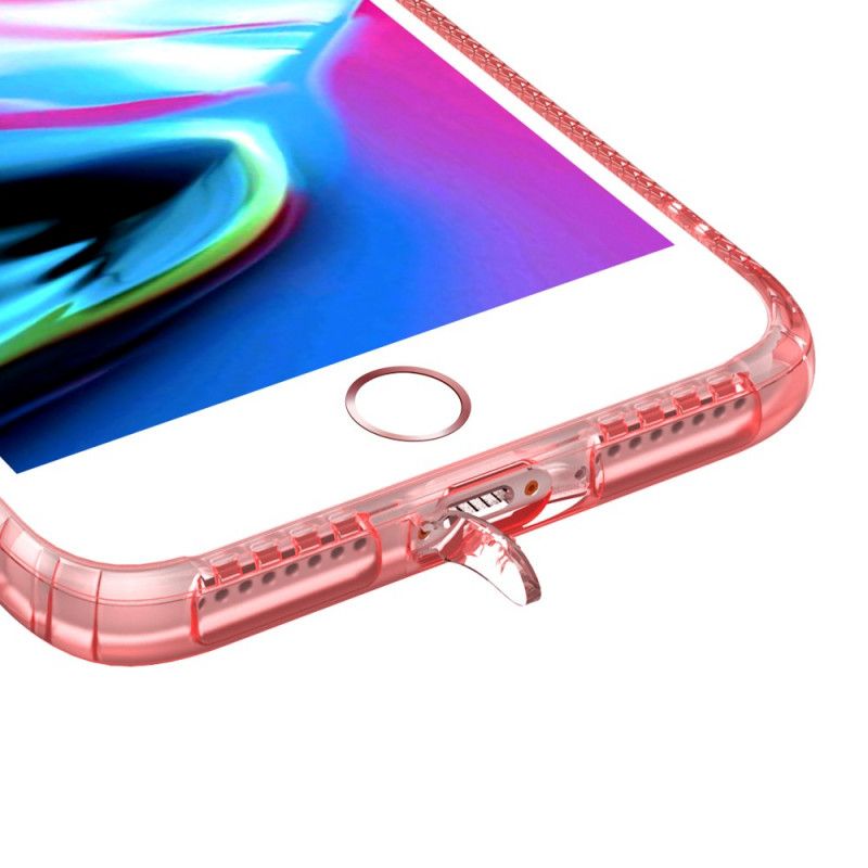 Etui iPhone 7 Plus / 8 Plus Przezroczysty Czarny Przezroczyste Poduszki Ochronne Leeu