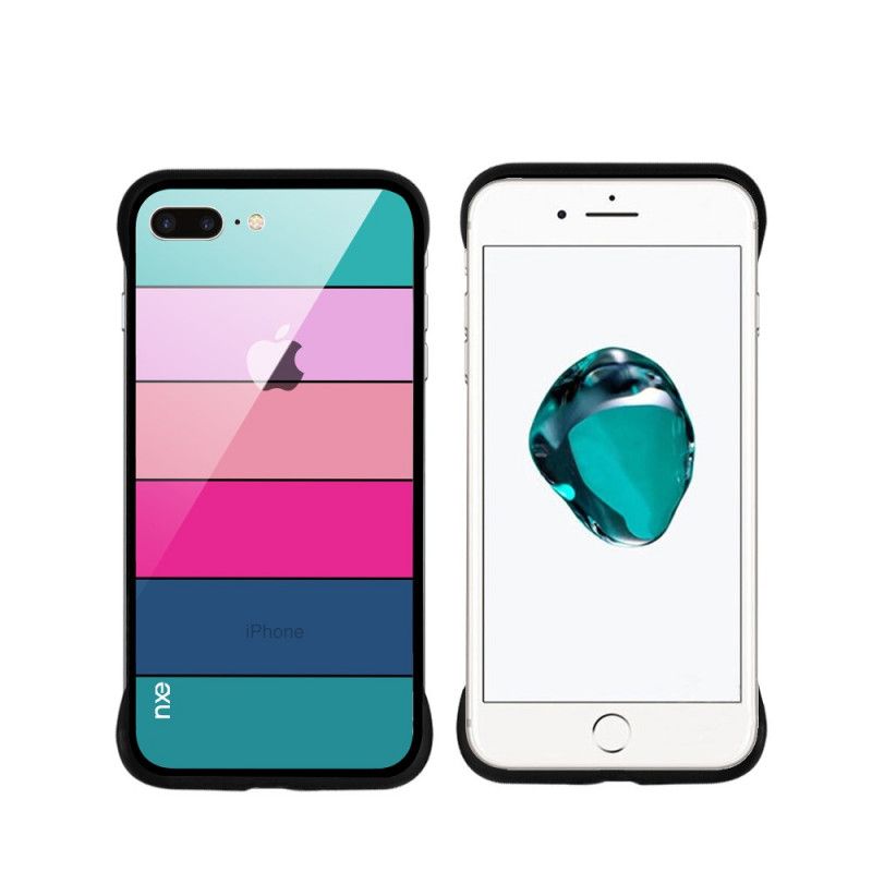 Etui iPhone 7 Plus / 8 Plus Turkusowy Nxe Serie Tęczowe Etui Ochronne