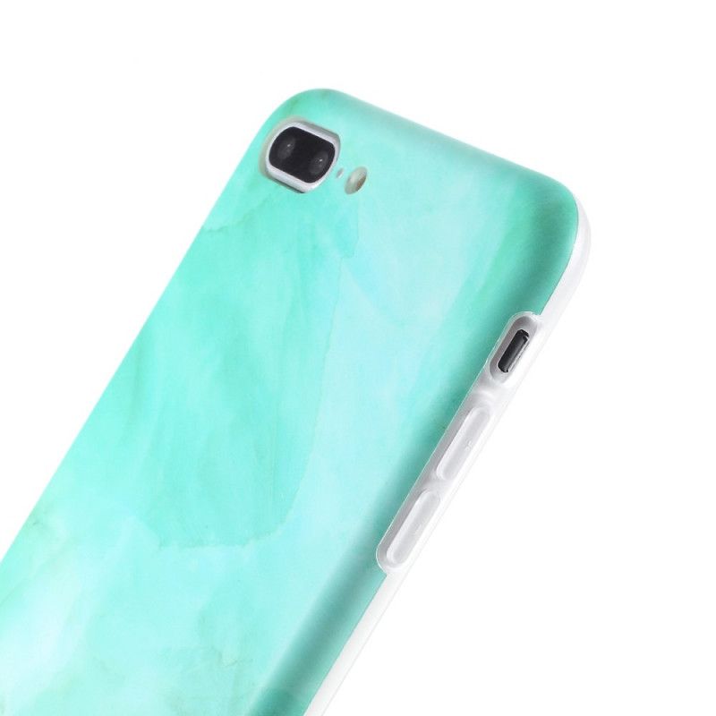 Etui iPhone 7 Plus / 8 Plus Zielony Różowy Efekt Marmuru Silikonowego Etui Ochronne