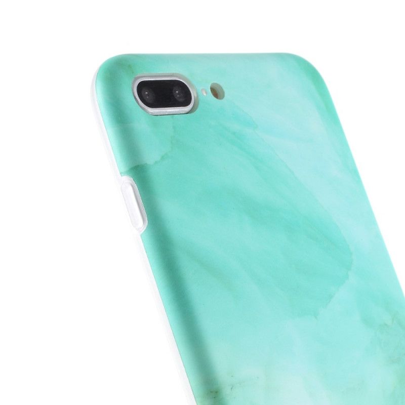 Etui iPhone 7 Plus / 8 Plus Zielony Różowy Efekt Marmuru Silikonowego Etui Ochronne