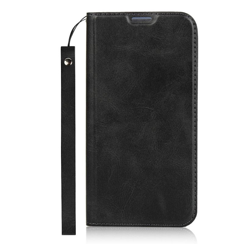 Flip Kotelot iPhone 7 Plus / 8 Plus Czerwony Czarny Imitacja Skóry Z Paskiem Etui Ochronne