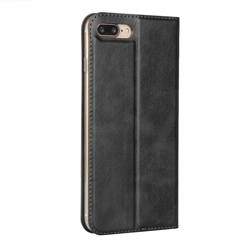 Flip Kotelot iPhone 7 Plus / 8 Plus Czerwony Czarny Imitacja Skóry Z Paskiem Etui Ochronne