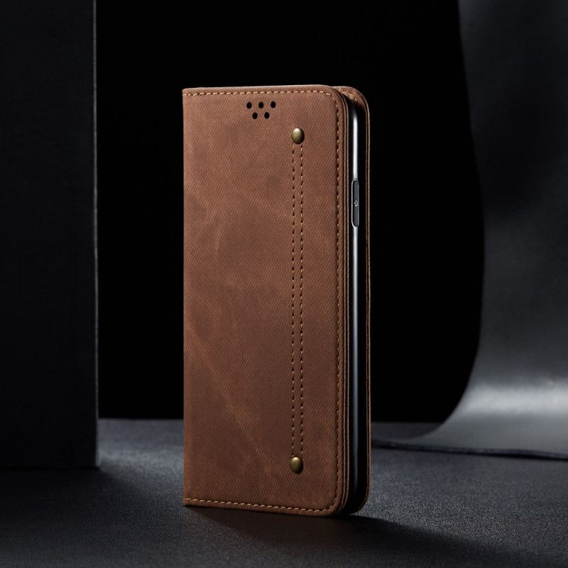 Flip Kotelot iPhone 7 Plus / 8 Plus Granatowy Czarny Dżinsy Z Imitacji Skóry Etui Ochronne