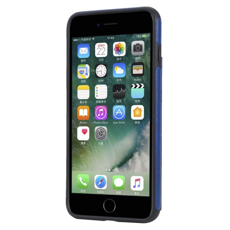 Futerały iPhone 7 Plus / 8 Plus Granatowy Czerwony Etui na Telefon Etui Na Karty Z Nadrukiem Kota