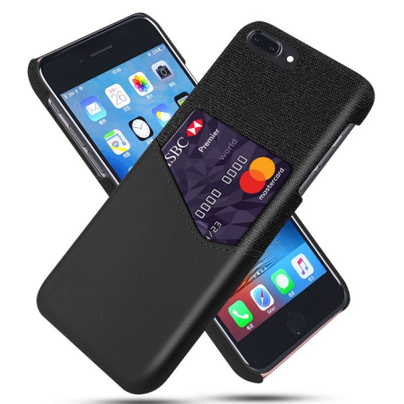 Futerały iPhone 7 Plus / 8 Plus Szary Czarny Etui na Telefon Posiadacz Karty Ksq