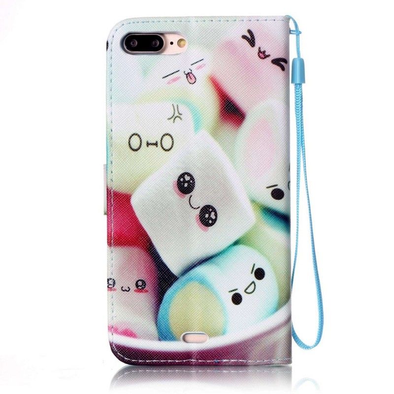 Skórzany Futerał iPhone 7 Plus / 8 Plus Etui na Telefon Pianki Marshmallows