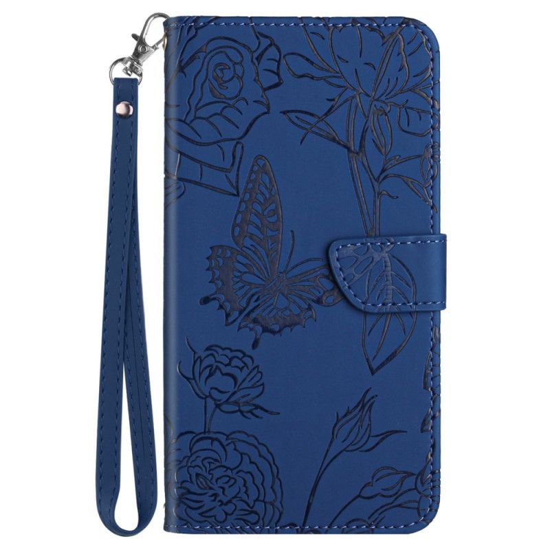 Etui Folio Do Google Pixel 8a Nadruk W Kształcie Motyla Z Paskiem