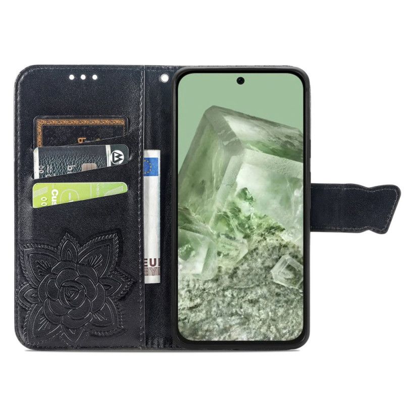 Etui Folio Google Pixel 8a Barokowy Motyl Z Paskiem