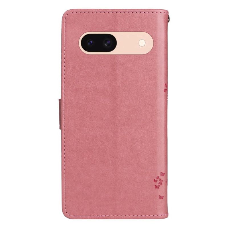 Etui Folio Google Pixel 8a Drzewko Dla Kota I Smyczy Etui Ochronne