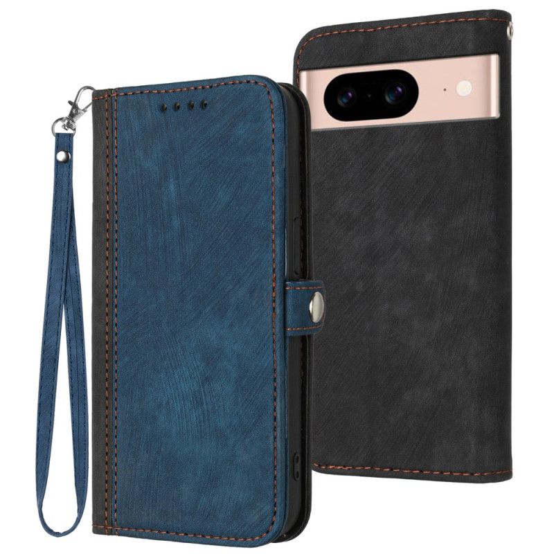 Etui Folio Google Pixel 8a Dwukolorowy Pasek Etui Ochronne