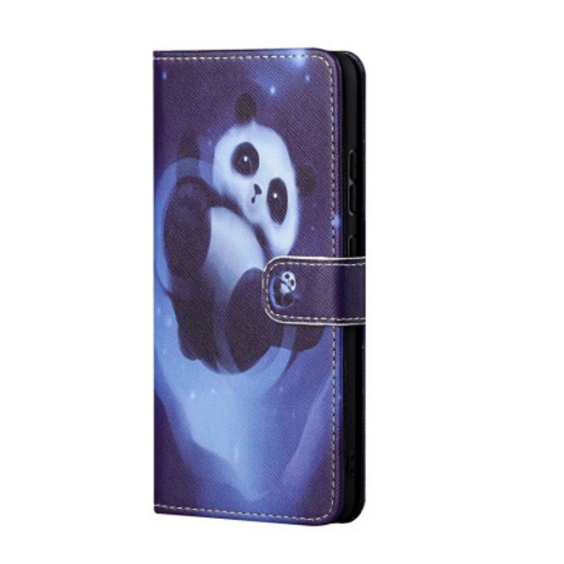 Etui Folio Google Pixel 8a Kosmiczna Panda Z Paskiem