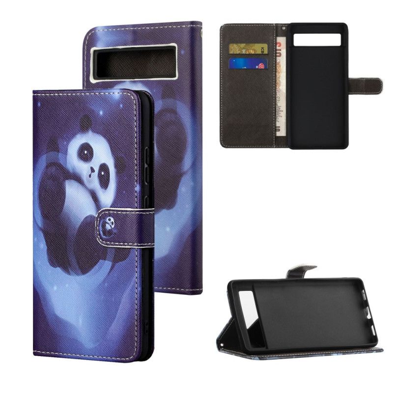 Etui Folio Google Pixel 8a Kosmiczna Panda Z Paskiem